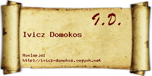 Ivicz Domokos névjegykártya